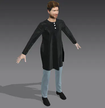 Black Kurta Character Pose